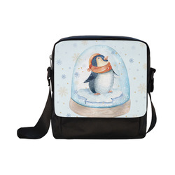 cute penguin, christmas Crossbody Nylon Bags (Model 1633)