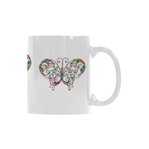 Abstrast Squares Swirls Butterfly White Mug(11OZ)