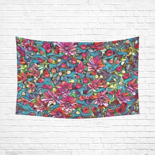 lovely floral 31A Cotton Linen Wall Tapestry 90"x 60"