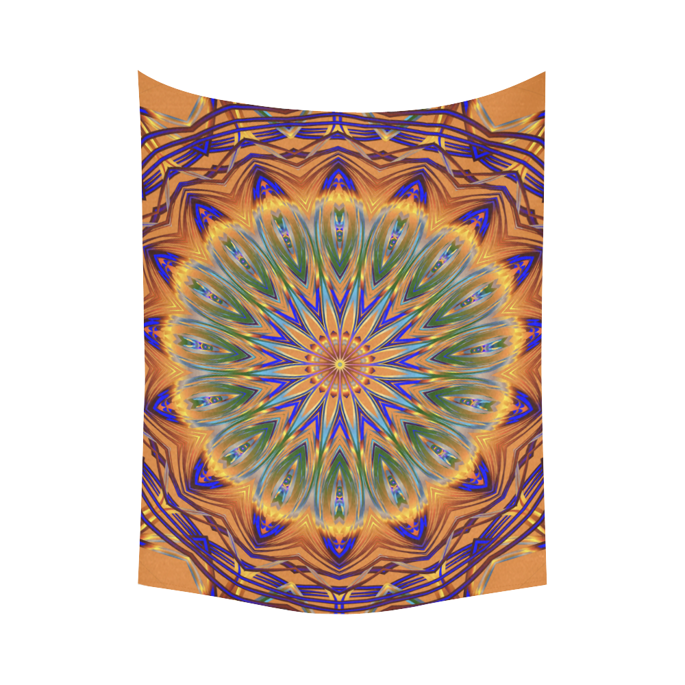 Sentinel Mandala Cotton Linen Wall Tapestry 60"x 80"