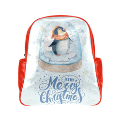 cute penguin, christmas wishes Multi-Pockets Backpack (Model 1636)