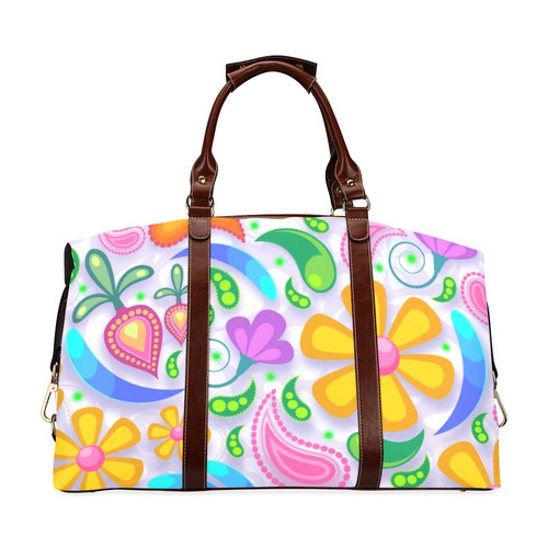 Funny Colorful Flowers Classic Travel Bag (Model 1643) Remake