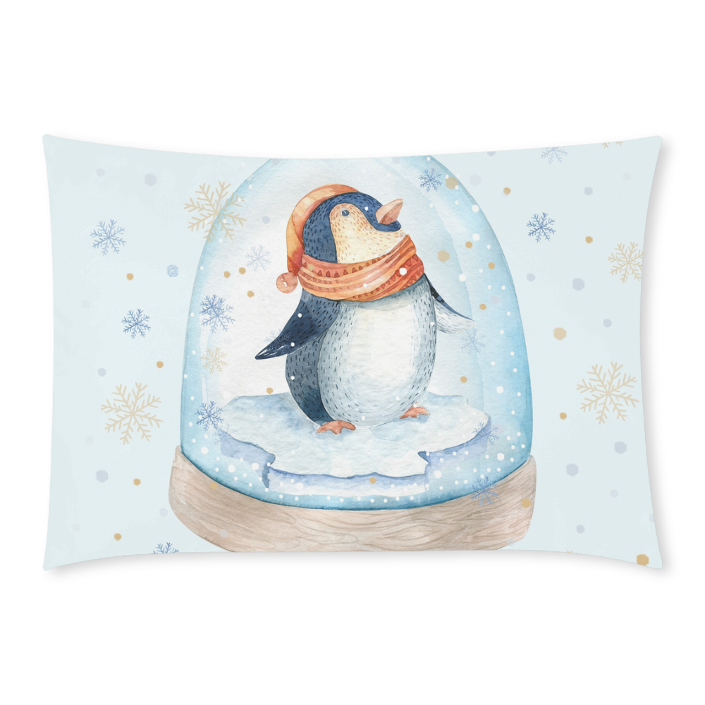 cute penguin, christmas Custom Rectangle Pillow Case 20x30 (One Side)