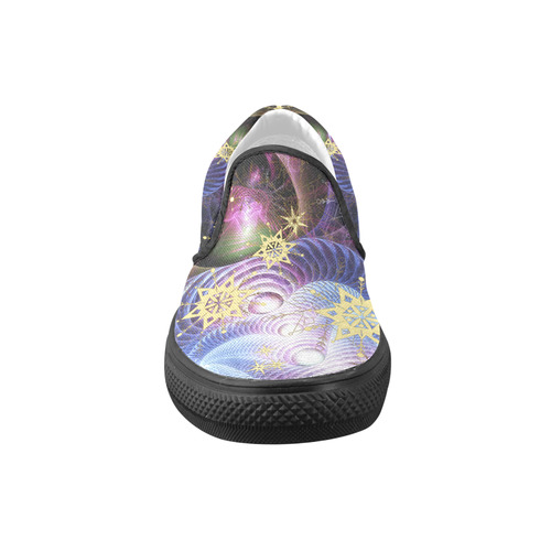 fractal energy bursts Slip-on Canvas Shoes for Men/Large Size (Model 019)