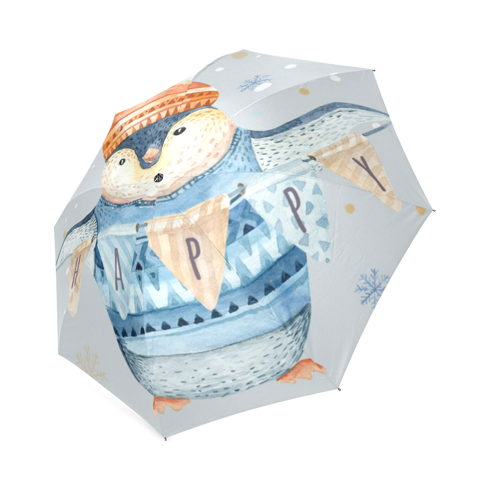 cute penguin, christmas Foldable Umbrella (Model U01)