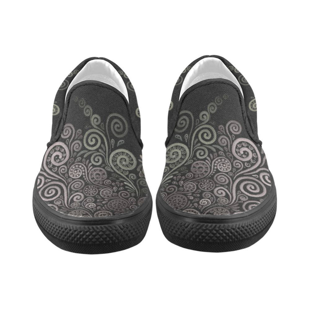 3D Psychedelic soft color Rose Women's Unusual Slip-on Canvas Shoes (Model 019)