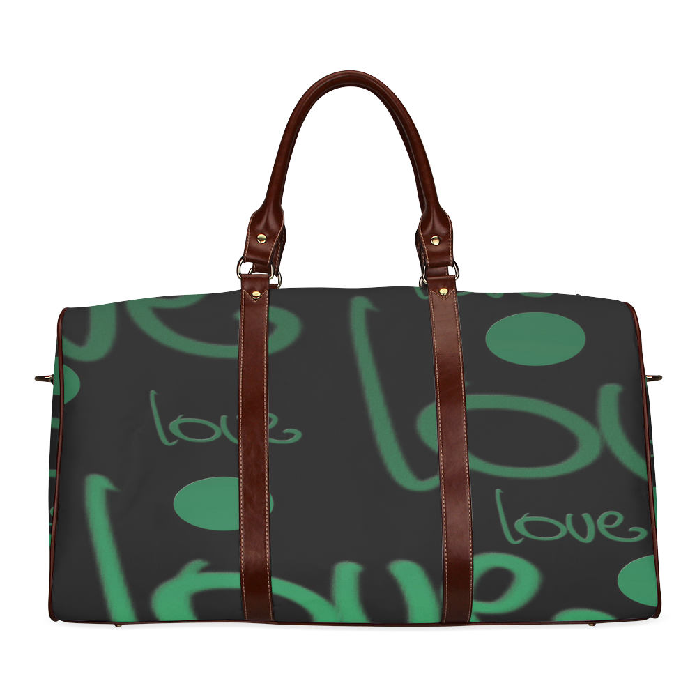 Green Love Waterproof Travel Bag/Small (Model 1639)