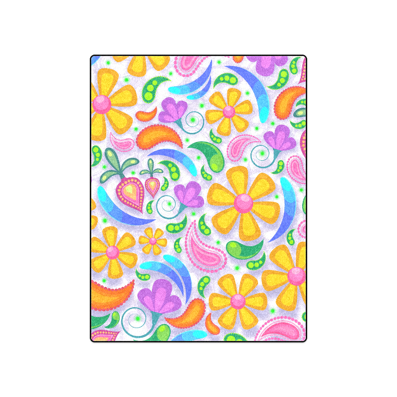 Funny Colorful Flowers Blanket 50"x60"