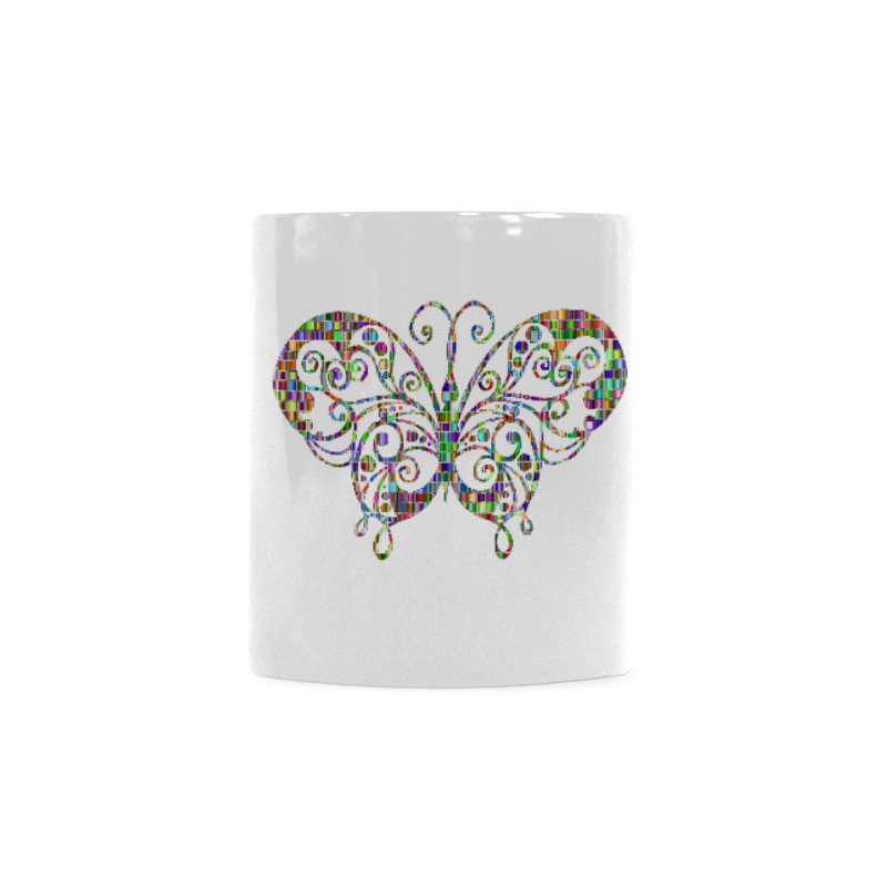 Abstrast Squares Swirls Butterfly White Mug(11OZ)