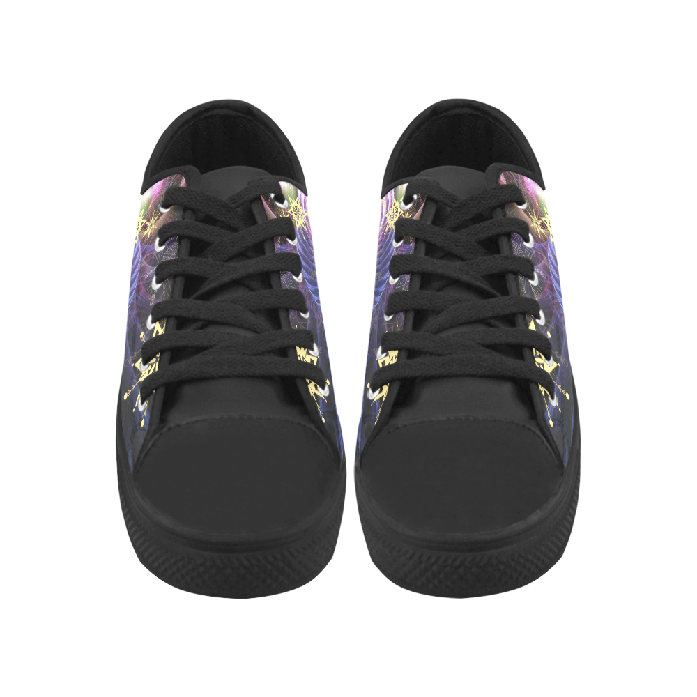 fractal energy bursts Aquila Microfiber Leather Women's Shoes/Large Size (Model 031)
