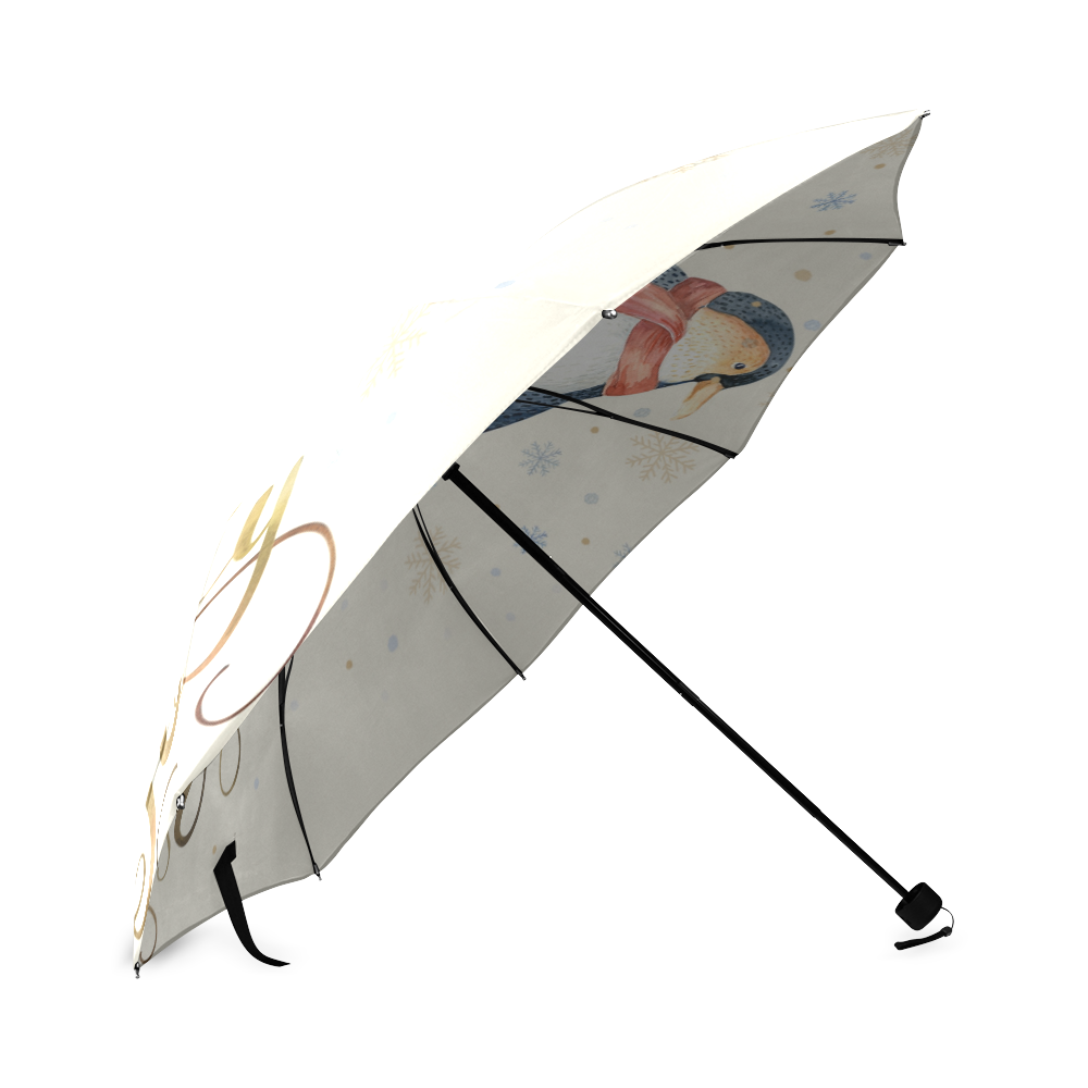 cute penguin, christmas wishes Foldable Umbrella (Model U01)