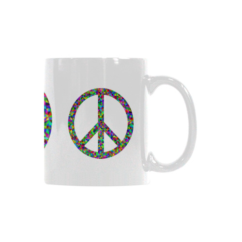 Abstract Triangles Peace Sign White Mug(11OZ)