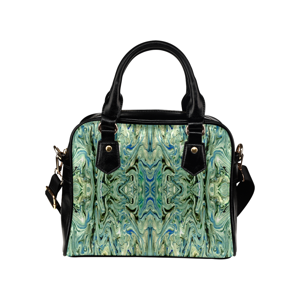 Beautiful Marbling Art Folklore Shoulder Handbag (Model 1634)