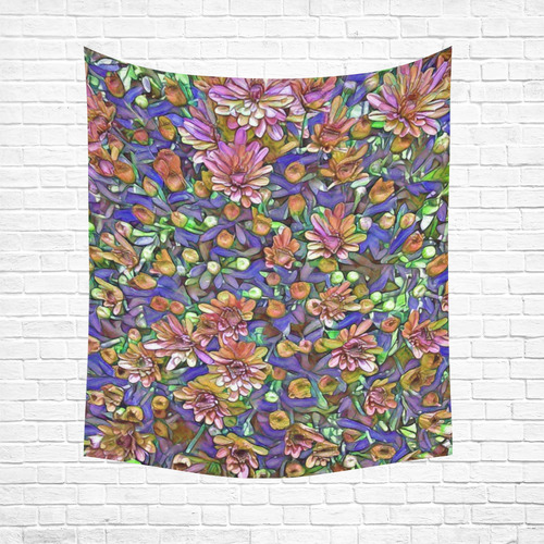 lovely floral 31B Cotton Linen Wall Tapestry 51"x 60"