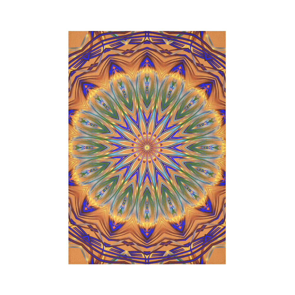 Sentinel Mandala Cotton Linen Wall Tapestry 60"x 90"
