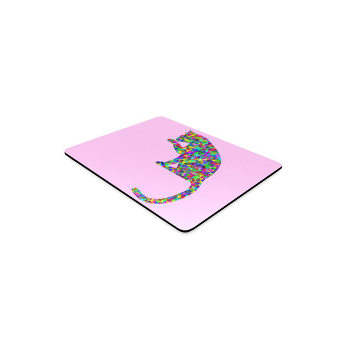 Sitting Kitty Abstract Triangle Pink Rectangle Mousepad