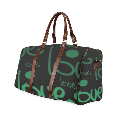 Green Love Waterproof Travel Bag/Large (Model 1639)