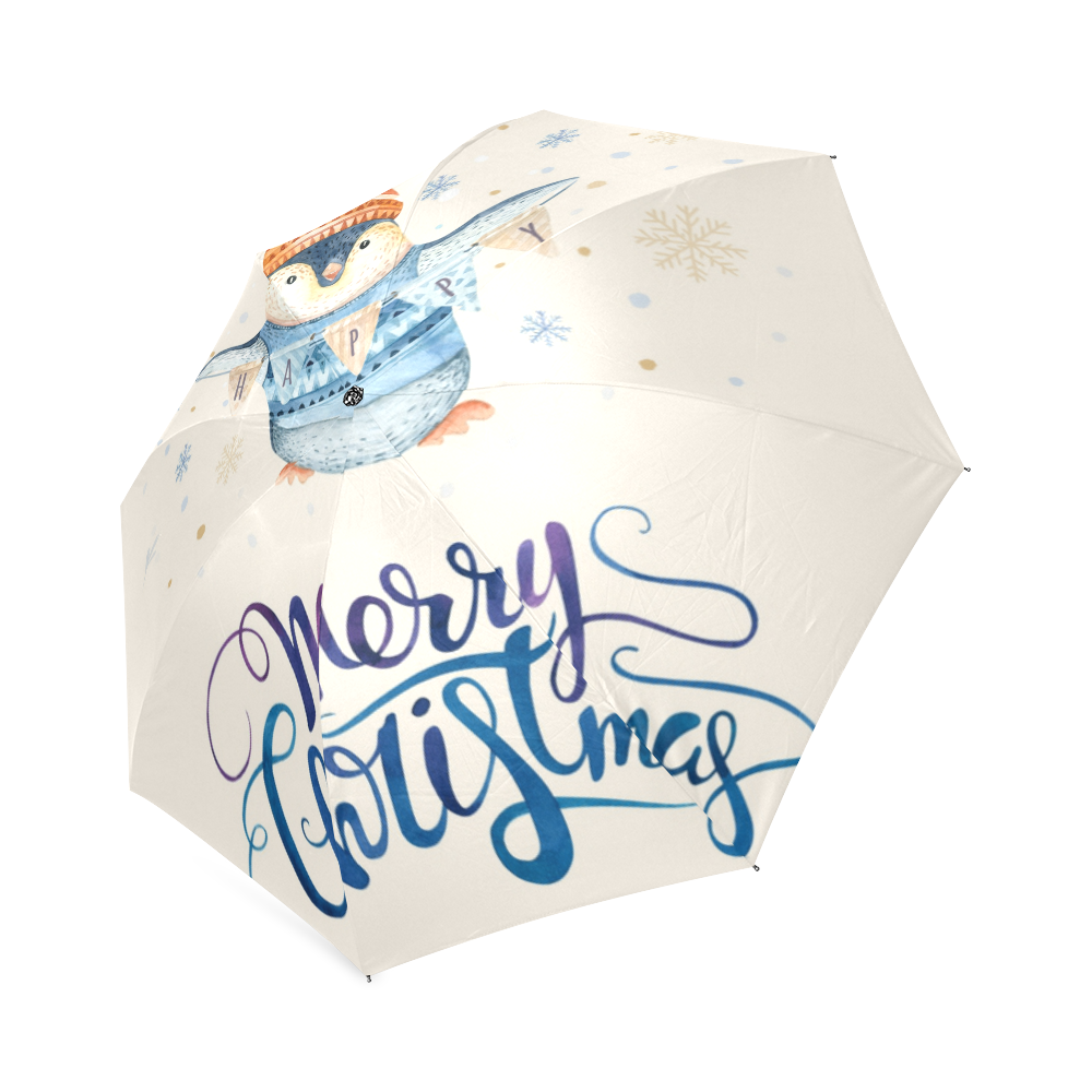 cute penguin, christmas wishes Foldable Umbrella (Model U01)