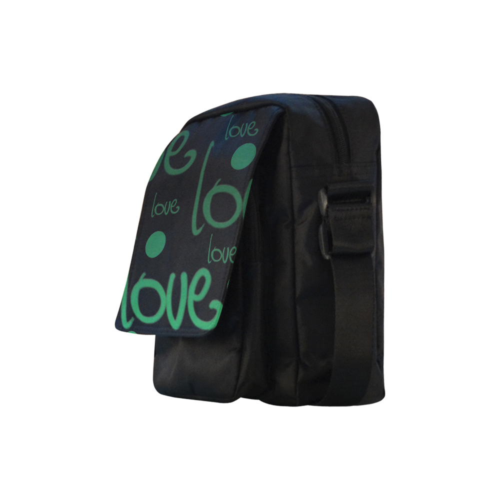 Green Love Crossbody Nylon Bags (Model 1633)