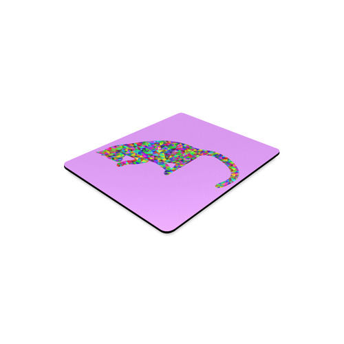 Sitting Kitty Abstract Triangle Purple Rectangle Mousepad