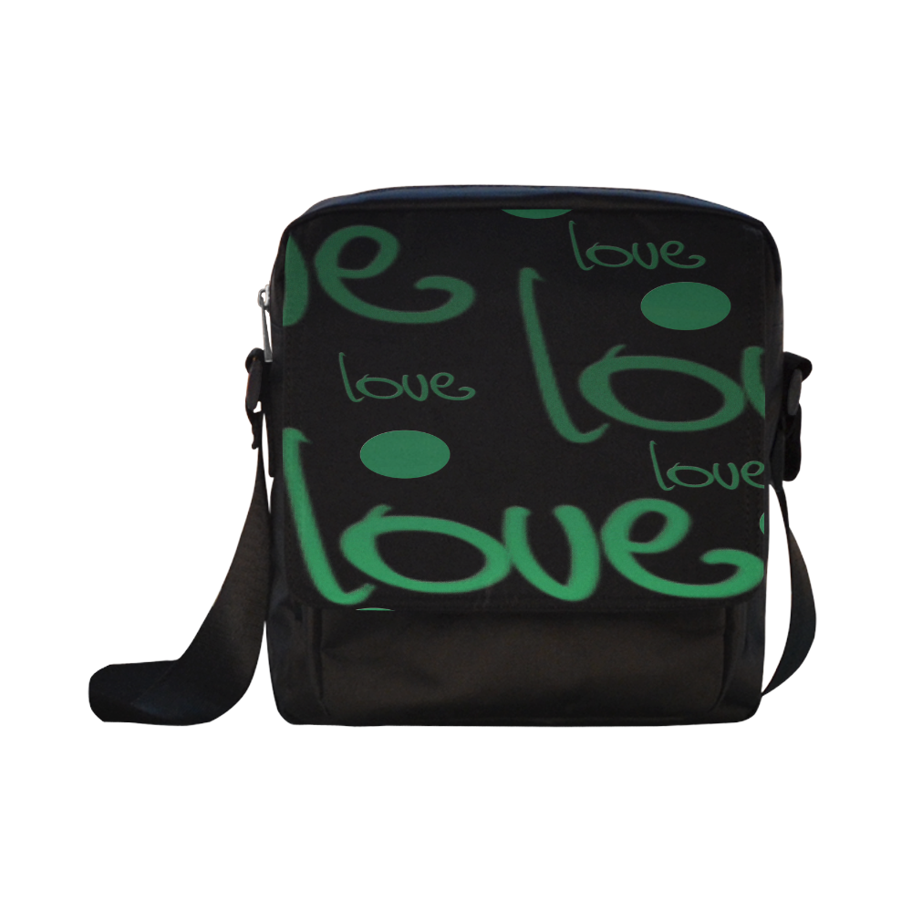 Green Love Crossbody Nylon Bags (Model 1633)