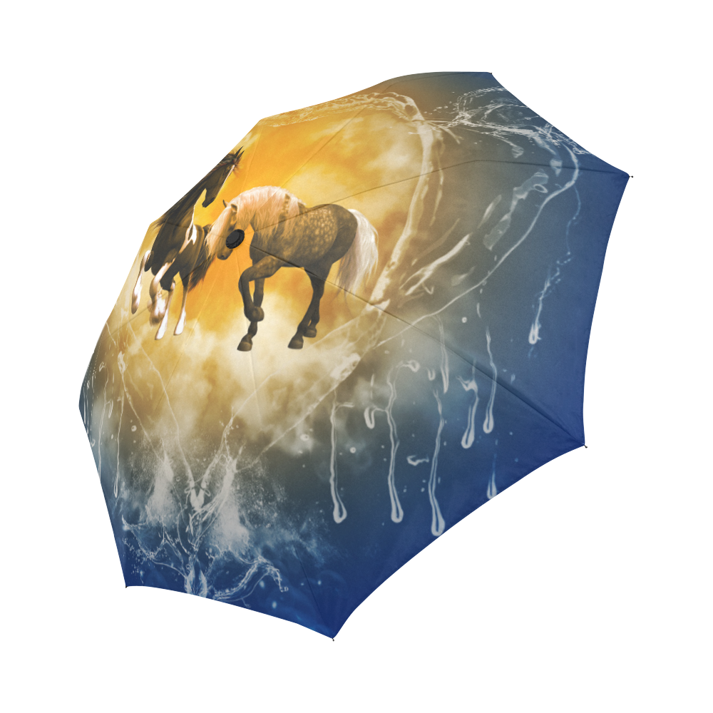Ombrello Per Bambini Horse Friends - Design Carino Con Cavallini, Nuovo Di Zecca