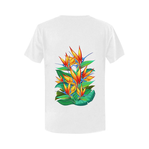 Bird of Paradise Flower Exotic Nature Women's T-Shirt in USA Size (Two Sides Printing)