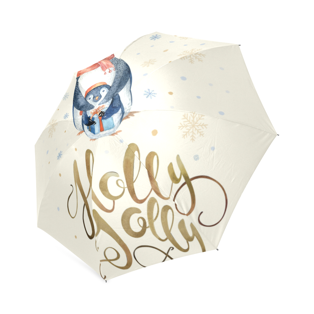 cute penguin, christmas wishes Foldable Umbrella (Model U01)