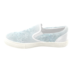 Snowflakes White and blue Women's Unusual Slip-on Canvas Shoes (Model 019)