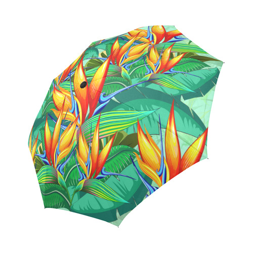 Bird of Paradise Flower Exotic Nature Auto-Foldable Umbrella (Model U04)