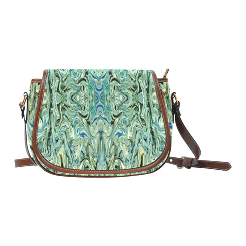 Beautiful Marbling Art Folklore Saddle Bag/Small (Model 1649) Full Customization