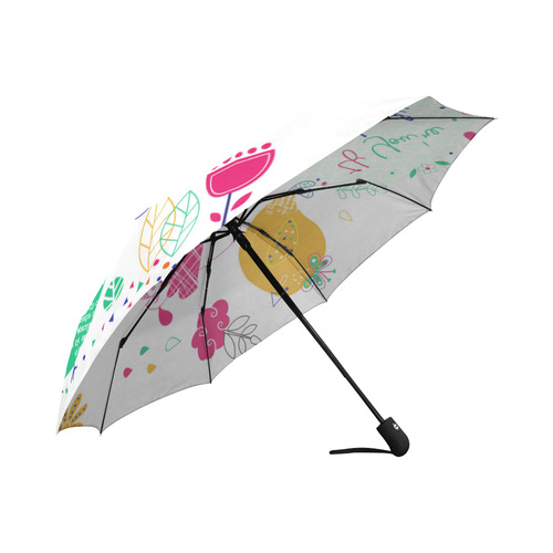 Cute Funny Birds Ladybug Flowers Floral Auto-Foldable Umbrella (Model U04)