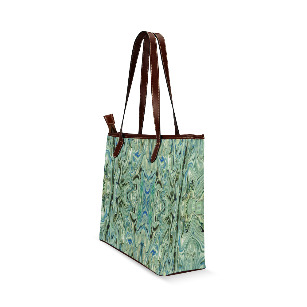 Beautiful Marbling Art Folklore Shoulder Tote Bag (Model 1646)