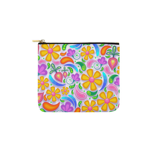 Funny Colorful Flowers Carry-All Pouch 6''x5''