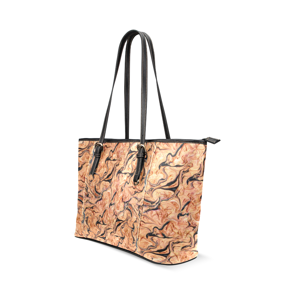 Marbling Pattern Leather Tote Bag/Small (Model 1640)