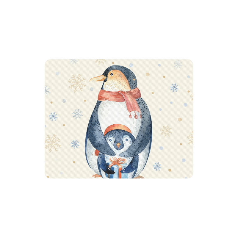 cute penguin, christmas Rectangle Mousepad