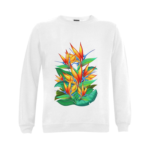 Bird of Paradise Flower Exotic Nature Gildan Crewneck Sweatshirt(NEW) (Model H01)