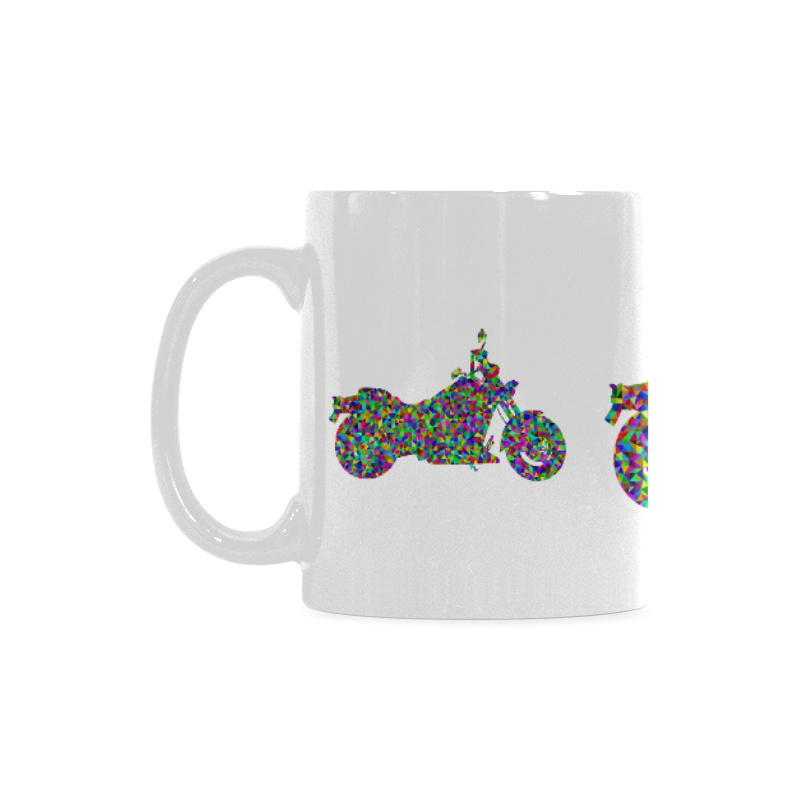 Abstract Triangles  Motorcycle White Mug(11OZ)