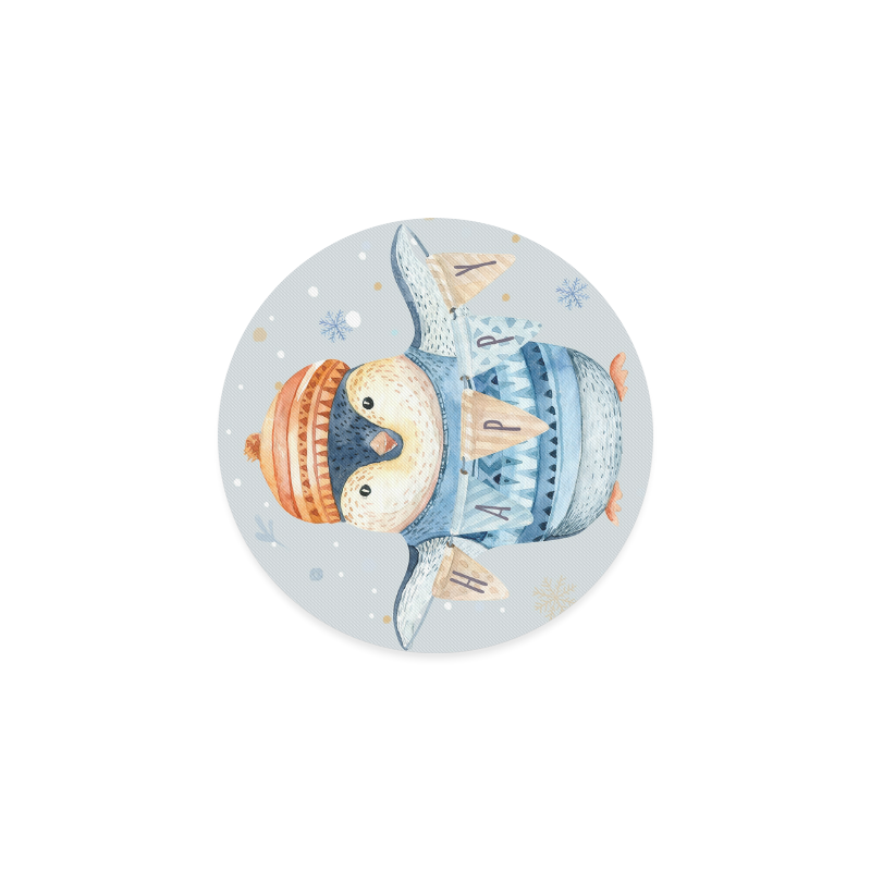 cute penguin, christmas Round Coaster