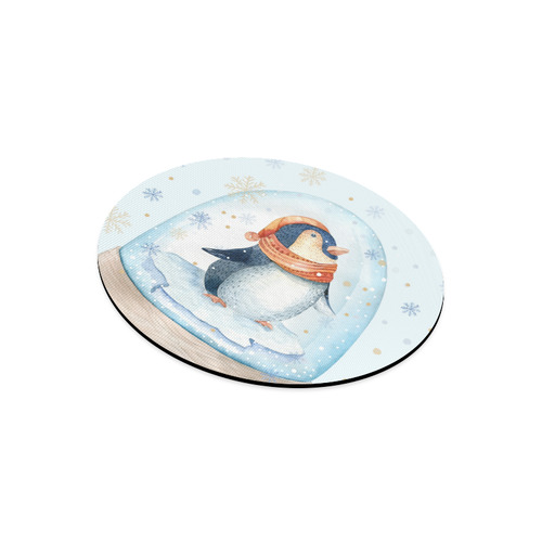 cute penguin, christmas Round Mousepad