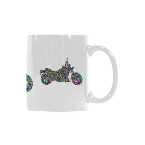 Abstract Triangles  Motorcycle White Mug(11OZ)