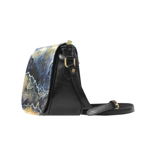 Space Universe Marbling Classic Saddle Bag/Small (Model 1648)