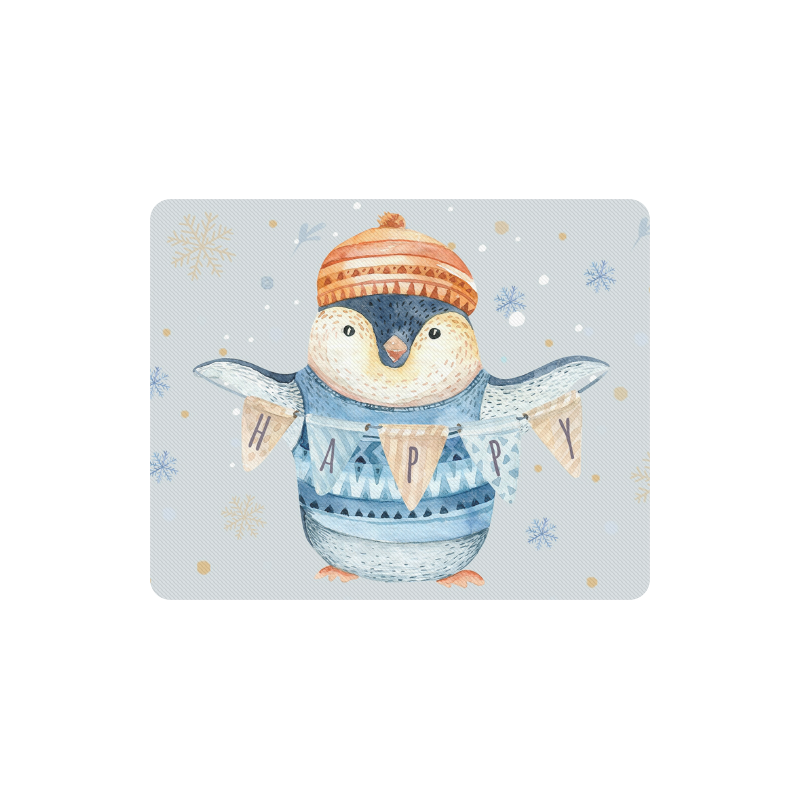 cute penguin, christmas Rectangle Mousepad