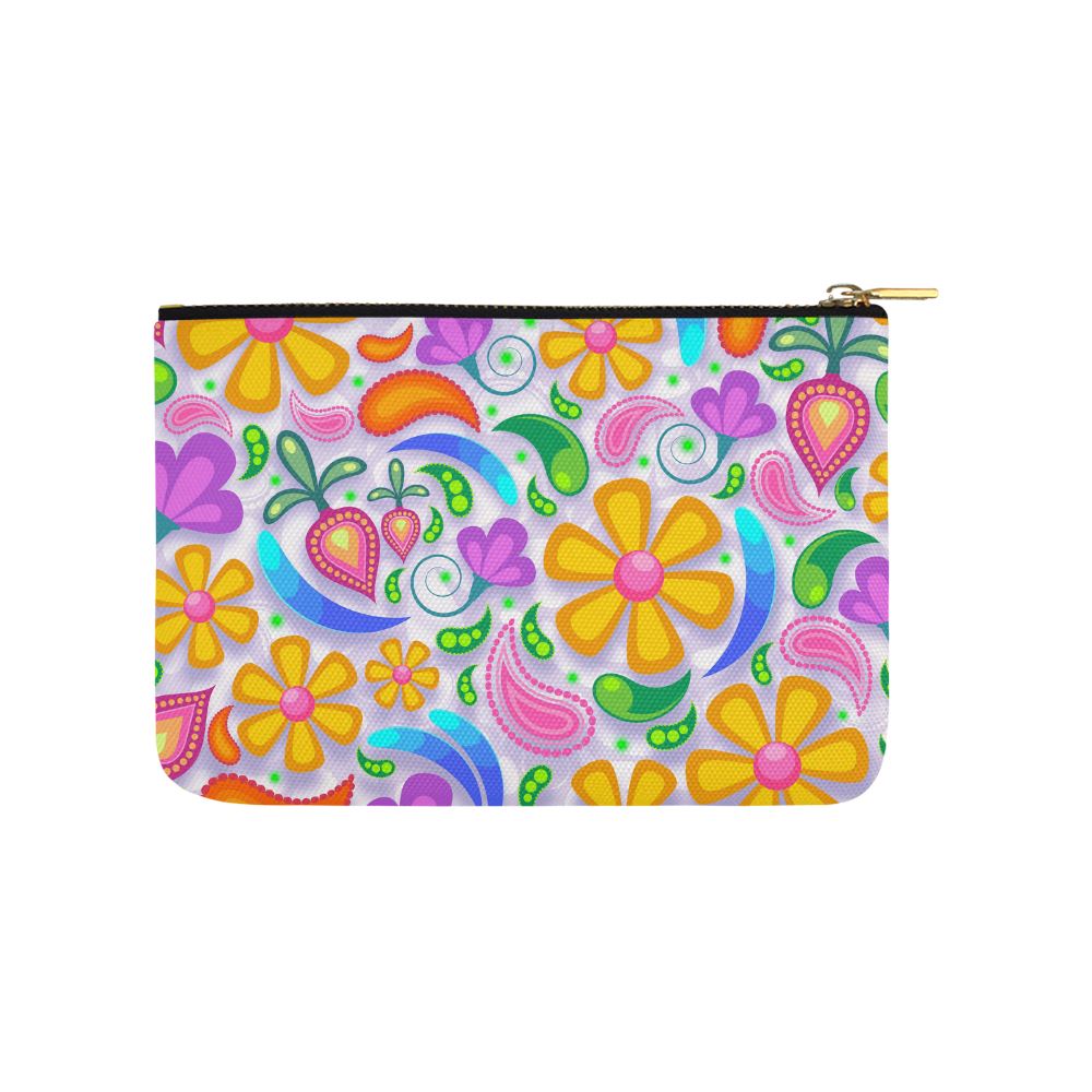 Funny Colorful Flowers Carry-All Pouch 9.5''x6''