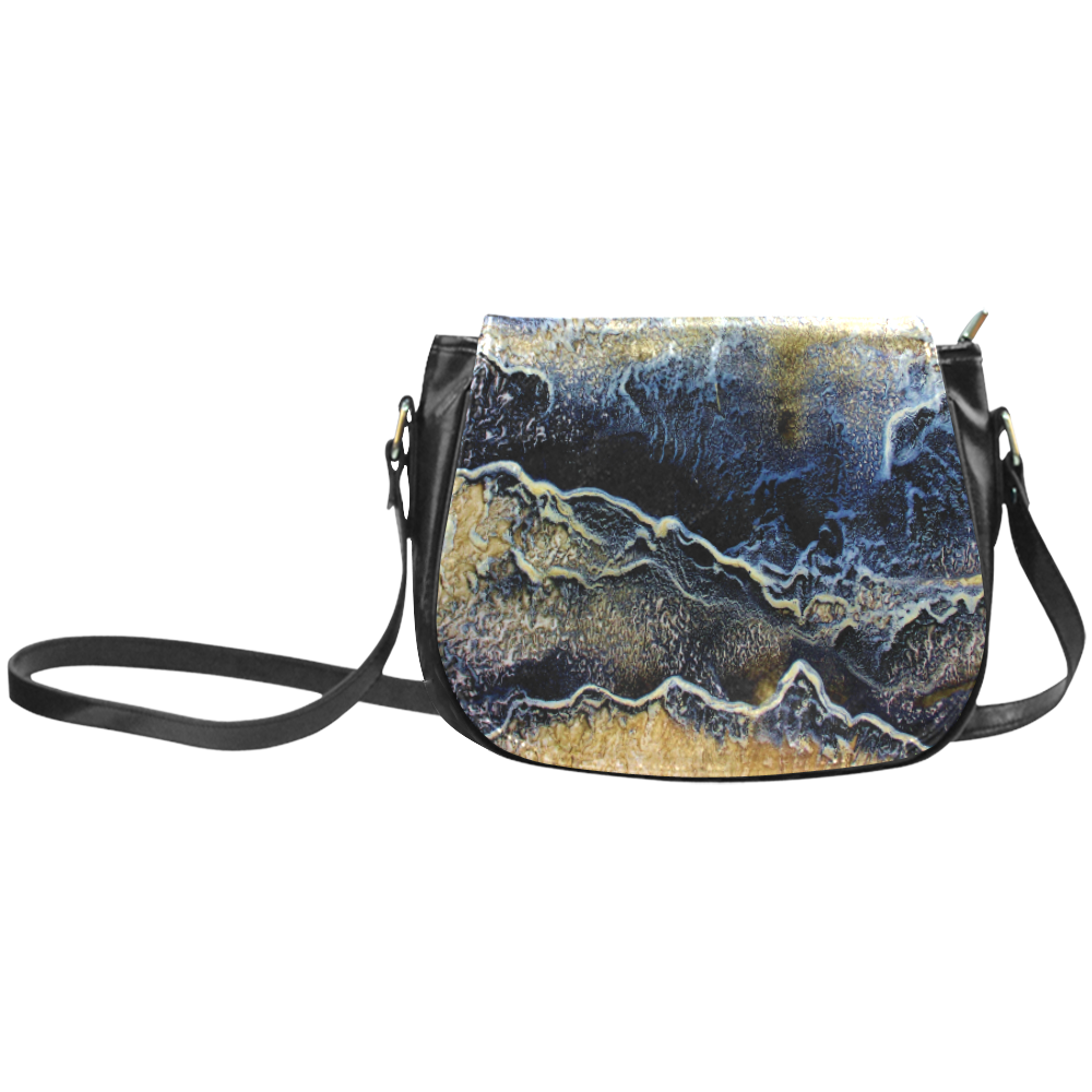 Space Universe Marbling Classic Saddle Bag/Small (Model 1648)