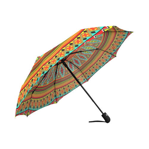 Orange Mandala Auto-Foldable Umbrella (Model U04)