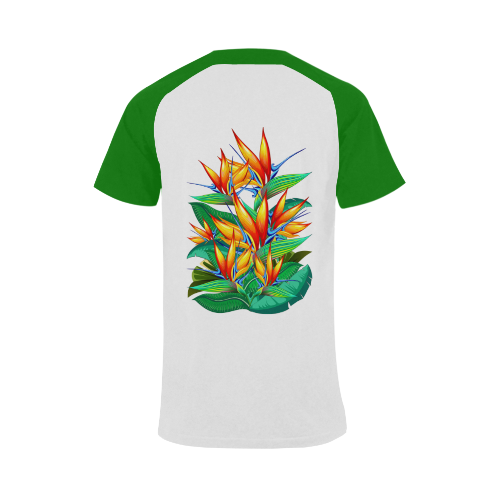 Bird of Paradise Flower Exotic Nature Men's Raglan T-shirt Big Size (USA Size) (Model T11)