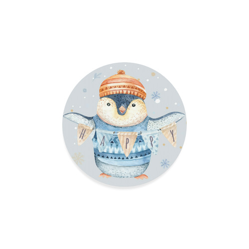 cute penguin, christmas Round Coaster