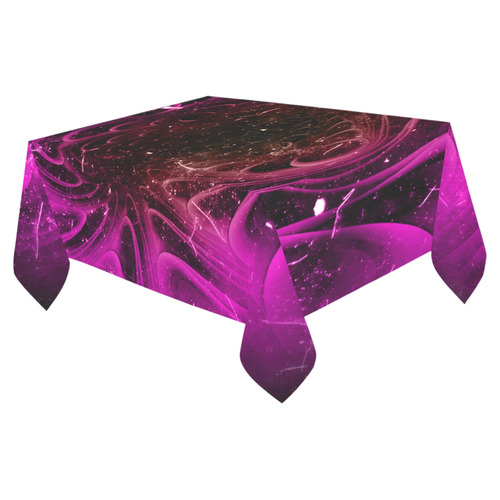 Abstract design in purple colors Cotton Linen Tablecloth 52"x 70"