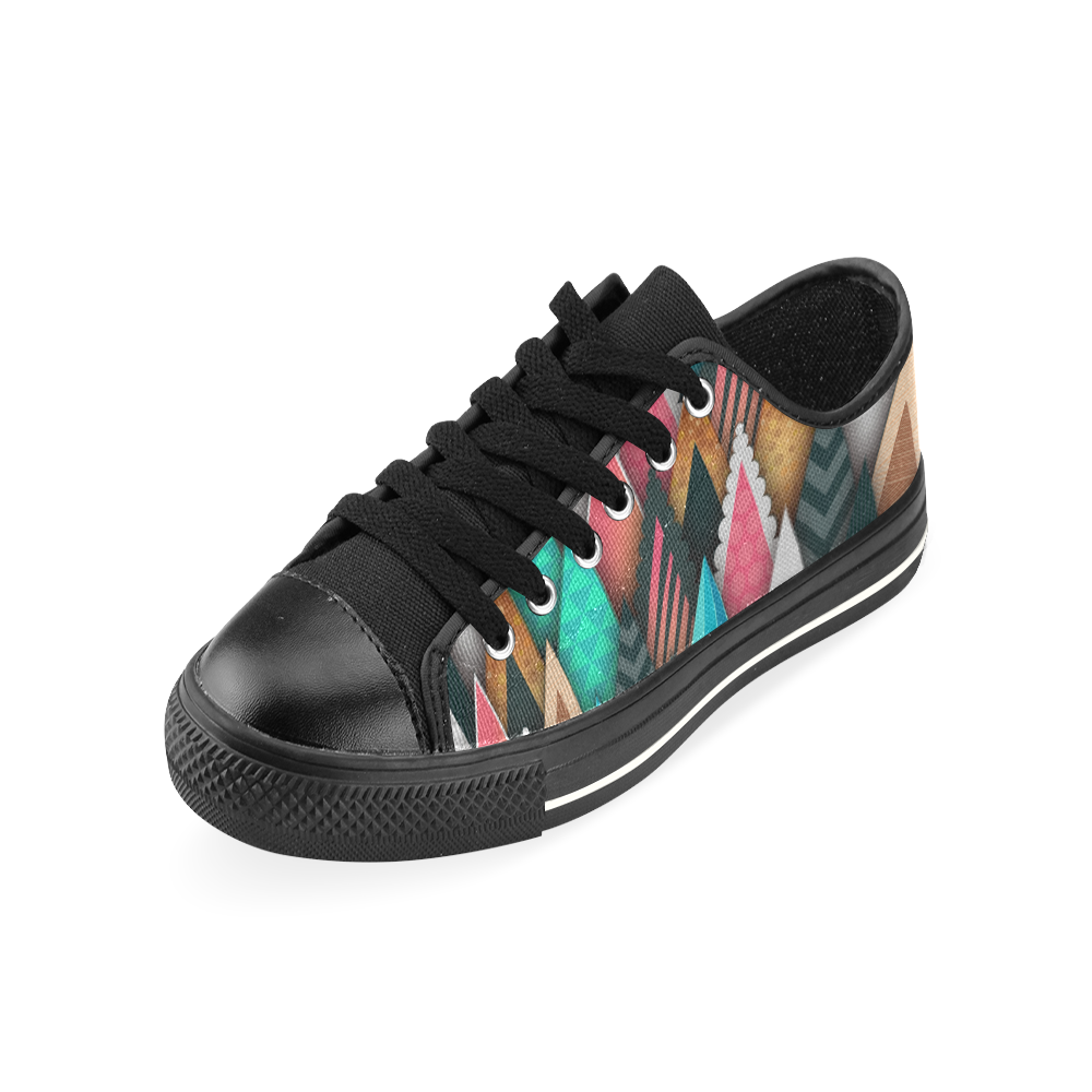 Crazy Abstract Design Canvas Women's Shoes/Large Size (Model 018)